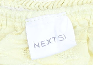 Next Girls Yellow Cotton A-Line Skirt 11 Years Knee Length Summer
