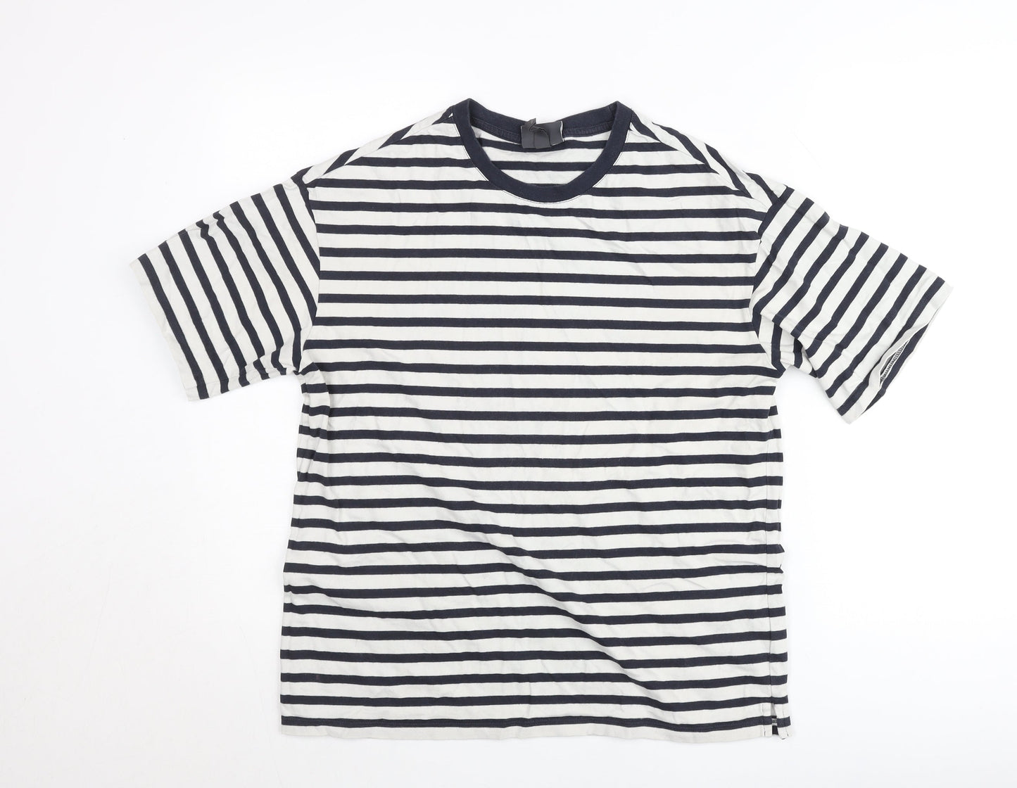 H&M Women’s Black White Striped Relaxed Fit T-Shirt Size 8