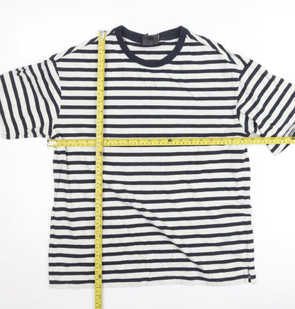 H&M Women’s Black White Striped Relaxed Fit T-Shirt Size 8
