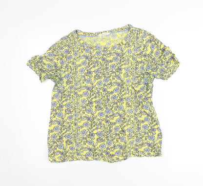 White Stuff Womens Yellow Floral Viscose Blouse Size 10
