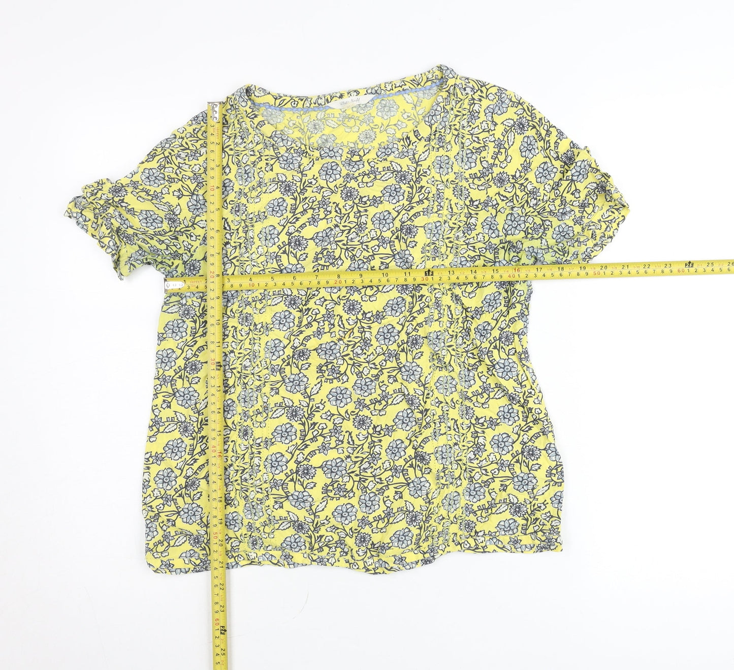 White Stuff Womens Yellow Floral Viscose Blouse Size 10
