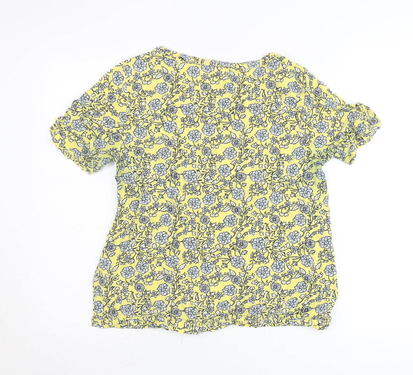 White Stuff Womens Yellow Floral Viscose Blouse Size 10