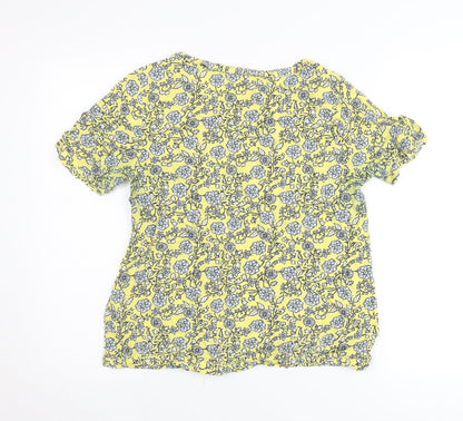 White Stuff Womens Yellow Floral Viscose Blouse Size 10