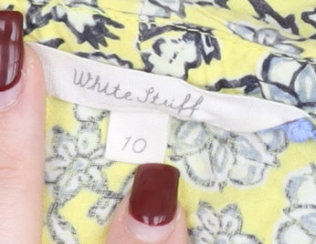 White Stuff Womens Yellow Floral Viscose Blouse Size 10