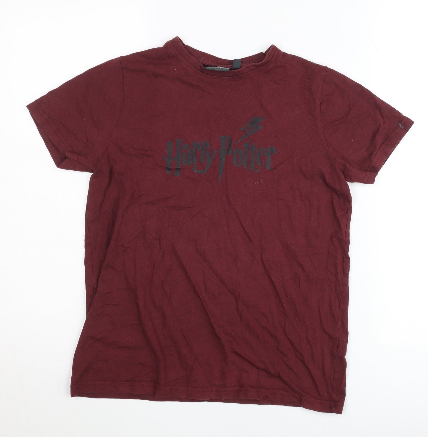 Harry Potter Boys Red T-Shirt 12-13 Years Short Sleeve Cotton Graphic