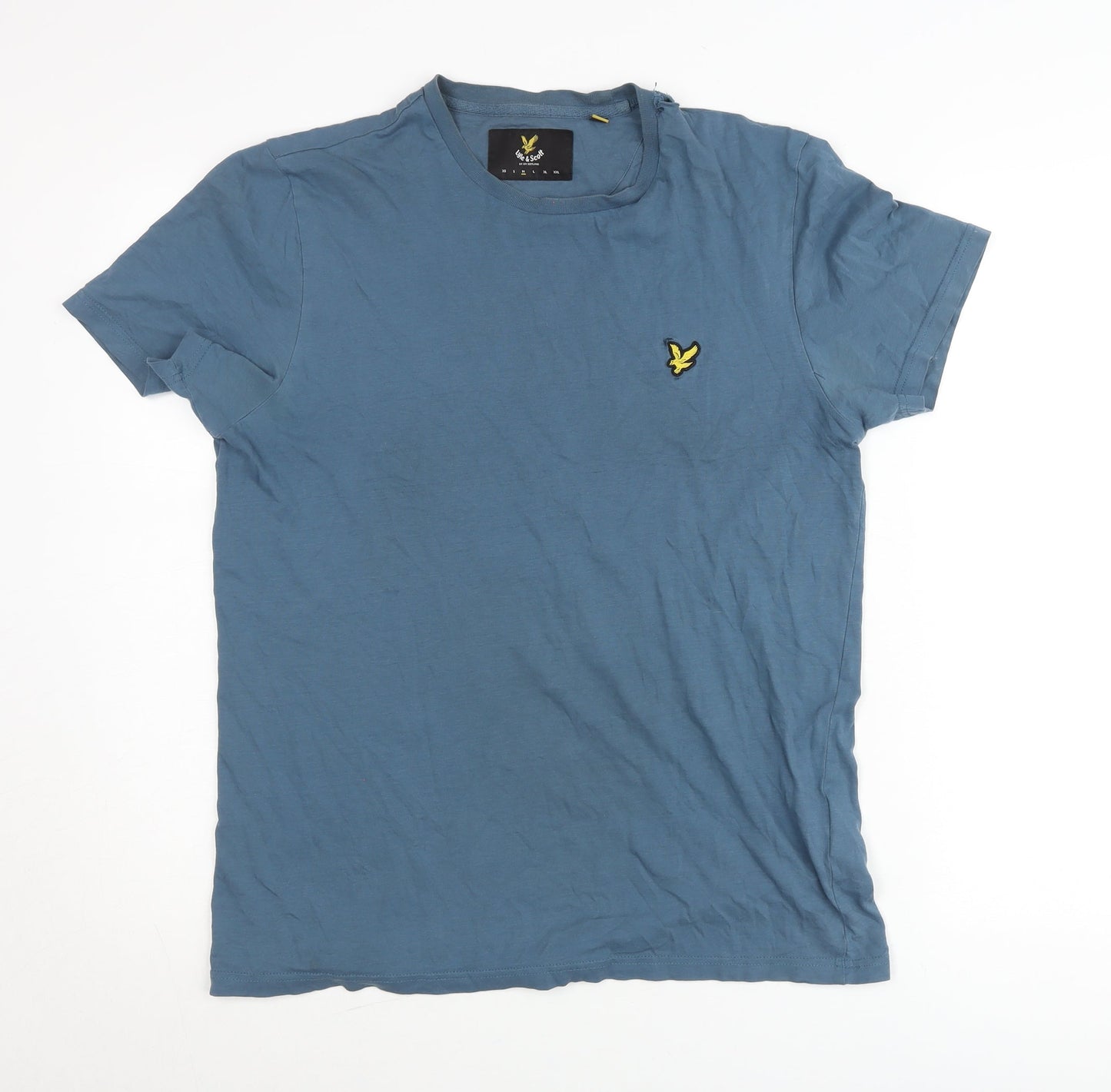 Lyle & Scott Men’s Blue Cotton Crew Neck Logo T-Shirt Size L