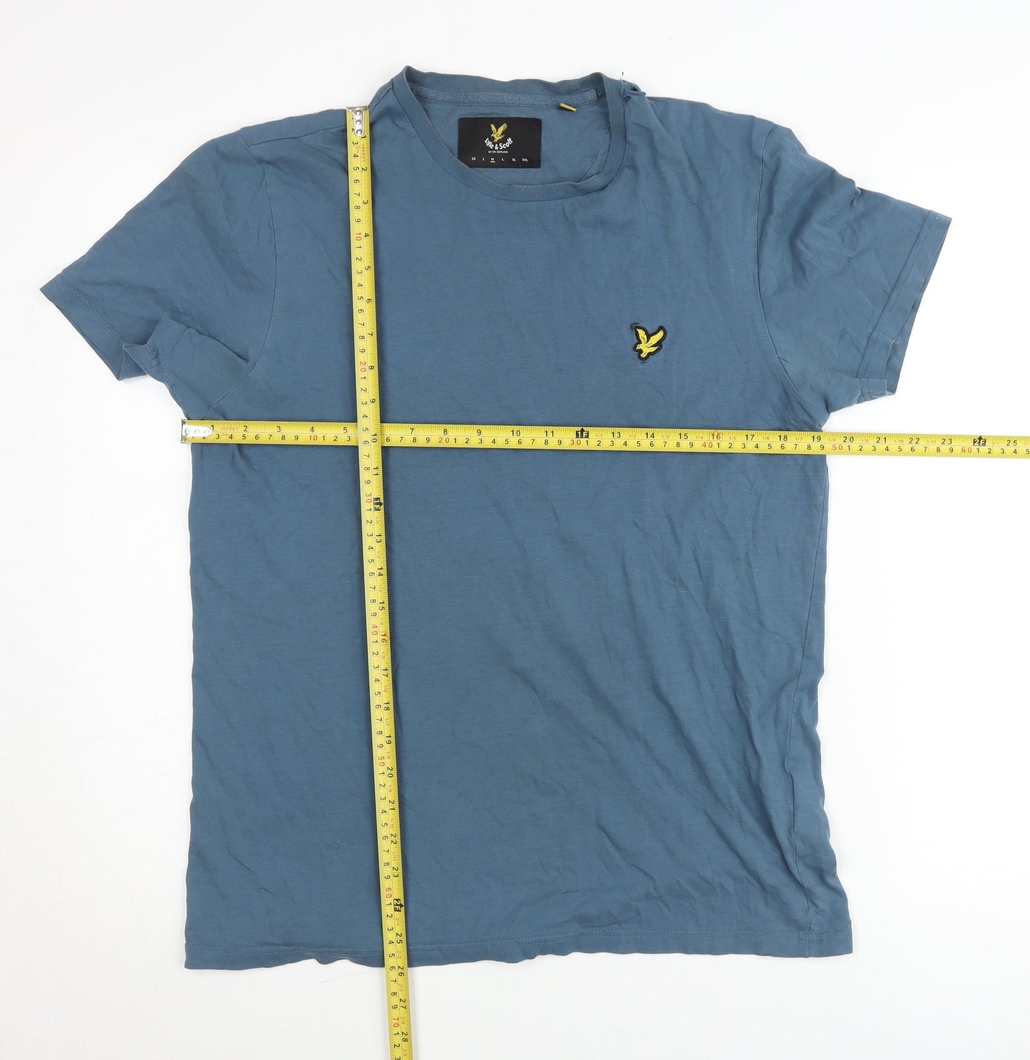 Lyle & Scott Men’s Blue Cotton Crew Neck Logo T-Shirt Size L