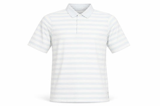 Ashworth Men’s Blue Striped Cotton Polo Shirt M Regular Fit