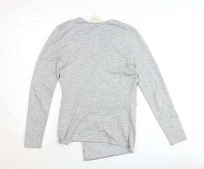 Damsel in a Dress Women’s Grey Wrap Jumper Size 10 V-Neck Slim Fit