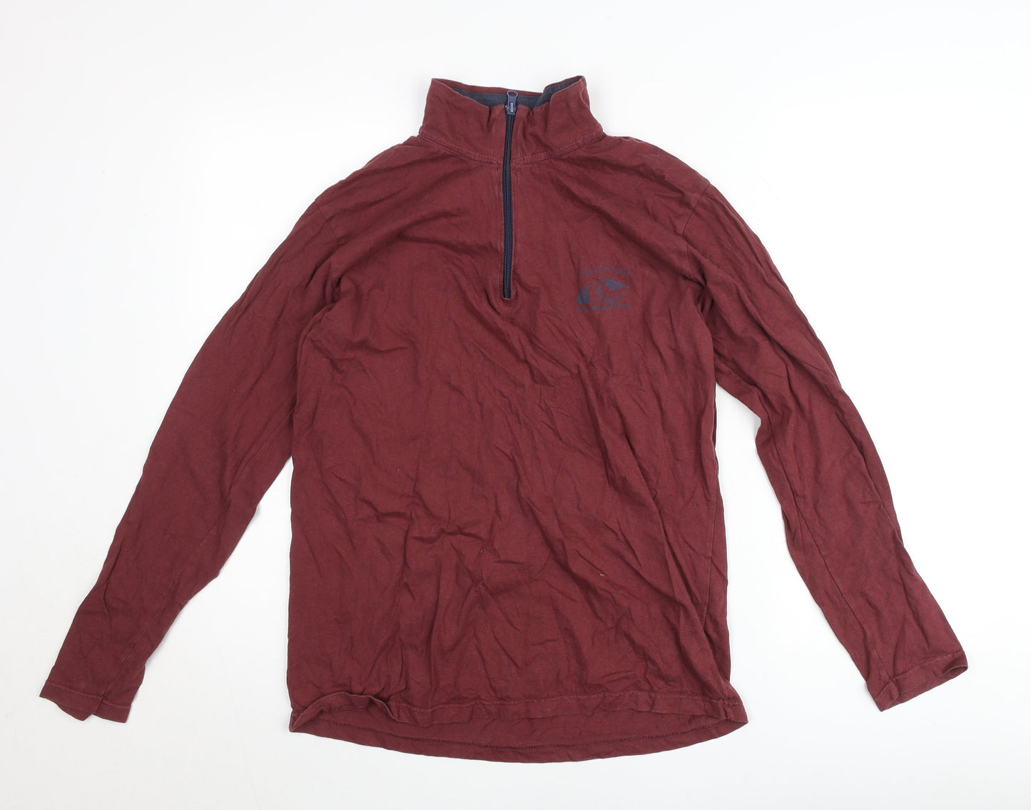 Atlas For Men Mens Red M 1/4 Zip Pullover Sweatshirt Outdoor Cotton