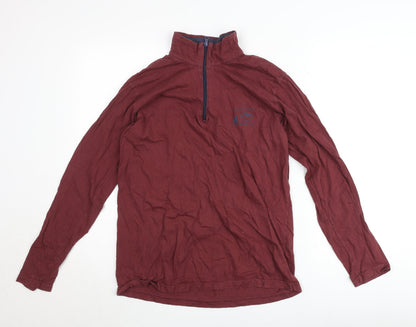 Atlas For Men Mens Red M 1/4 Zip Pullover Sweatshirt Outdoor Cotton