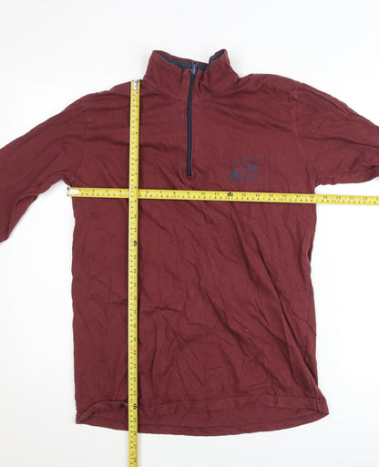 Atlas For Men Mens Red M 1/4 Zip Pullover Sweatshirt Outdoor Cotton