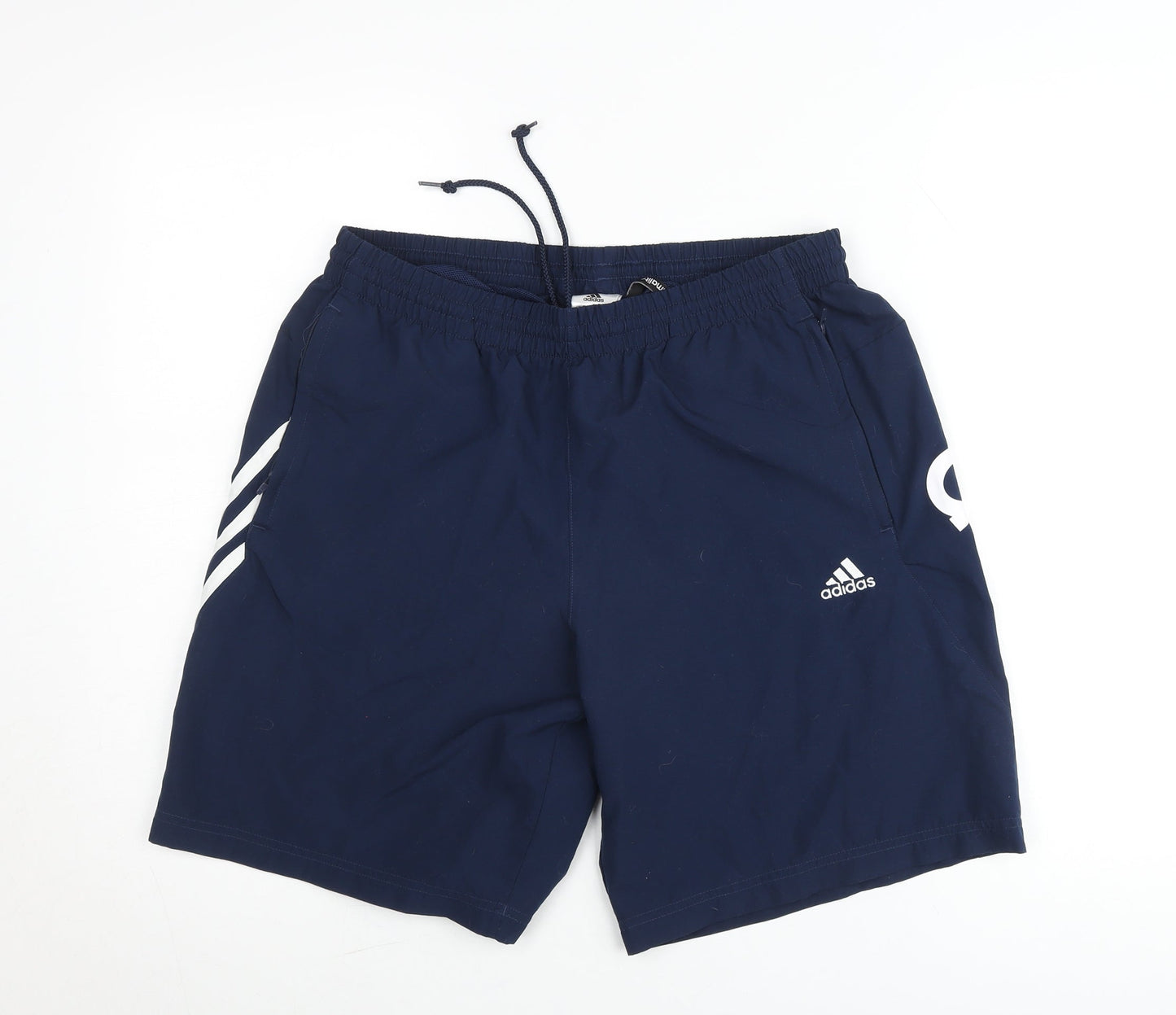 Adidas Mens Blue M Regular Fit Sports Shorts with Pockets