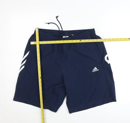 Adidas Mens Blue M Regular Fit Sports Shorts with Pockets