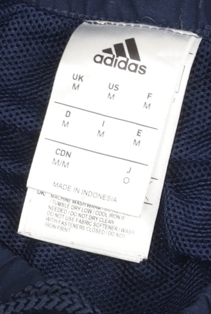 Adidas Mens Blue M Regular Fit Sports Shorts with Pockets