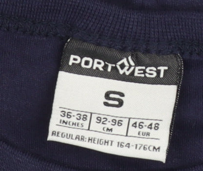 Portwest Men’s Blue Long Sleeve Crew Neck Pullover Jumper Size S