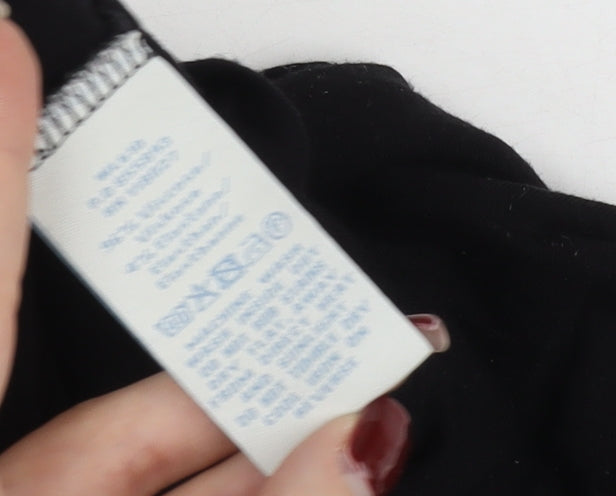 Boden Womens Black Viscose Long Sleeve V-Neck Slim Fit Tunic Blouse Size 10