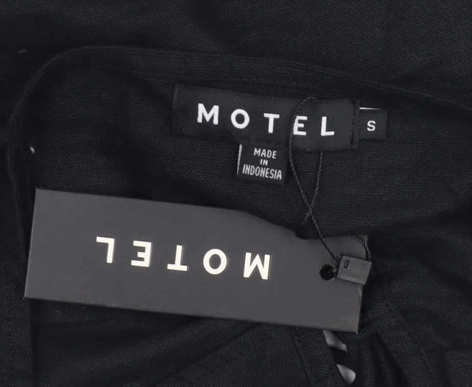 Motel Womens Black Cropped Tank Top Spaghetti Strap Size S