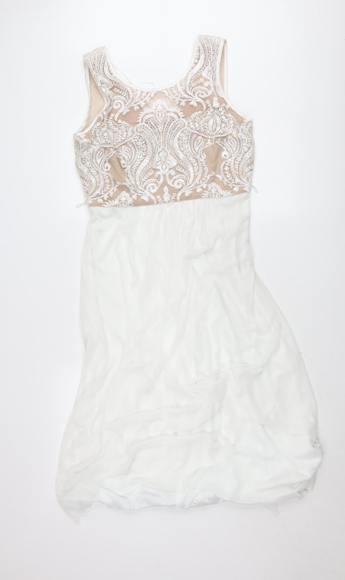 R&M Richards Women White Size 10 A-Line Lace Cocktail Dress