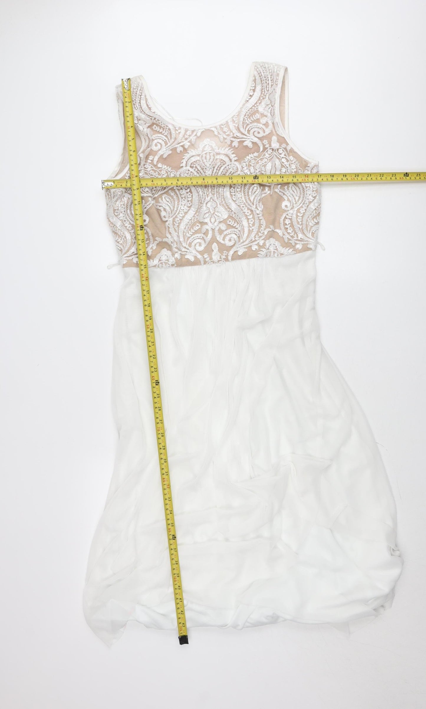 R&M Richards Women White Size 10 A-Line Lace Cocktail Dress