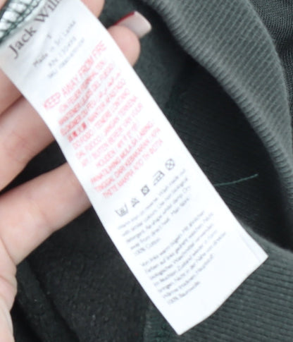 Jack Wills Men's Green Small Pullover Crew Neck Logo Jumper