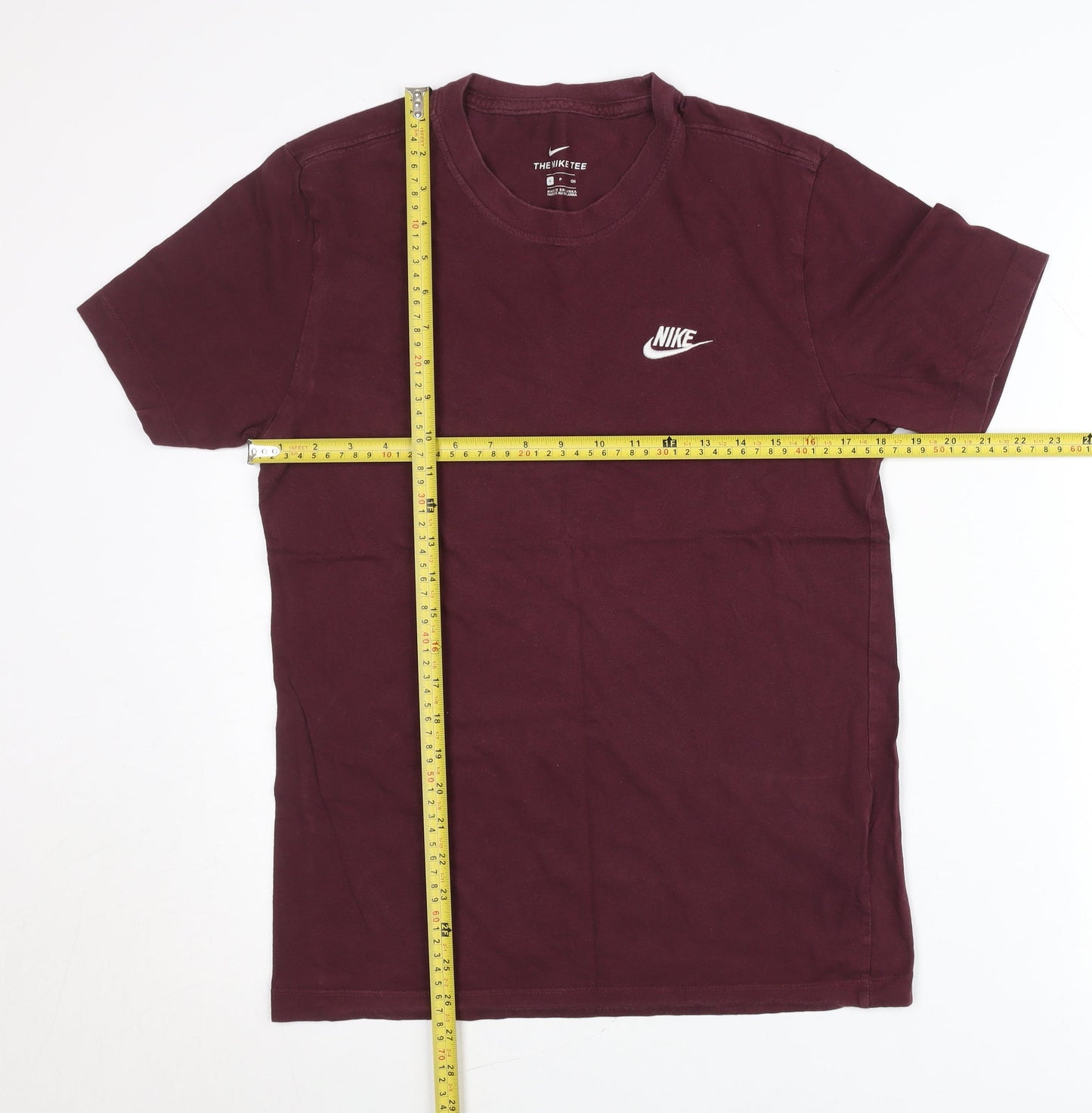 Nike Men's Red Small Crew Neck Short Sleeve Cotton T-Shirt