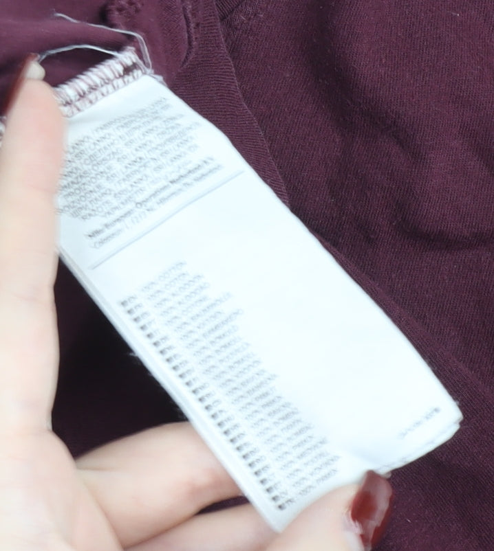 Nike Men's Red Small Crew Neck Short Sleeve Cotton T-Shirt