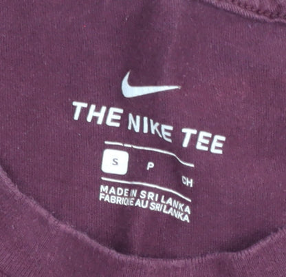 Nike Men's Red Small Crew Neck Short Sleeve Cotton T-Shirt