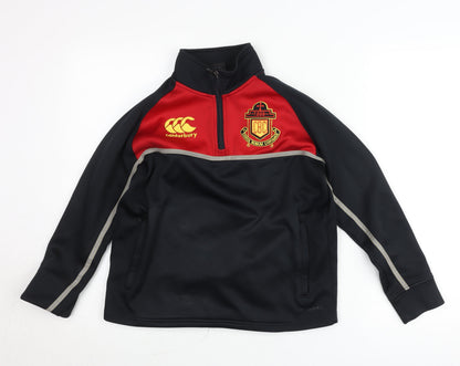 Canterbury Boys Black Red 12 Years Track Jacket Rugby Sports Top