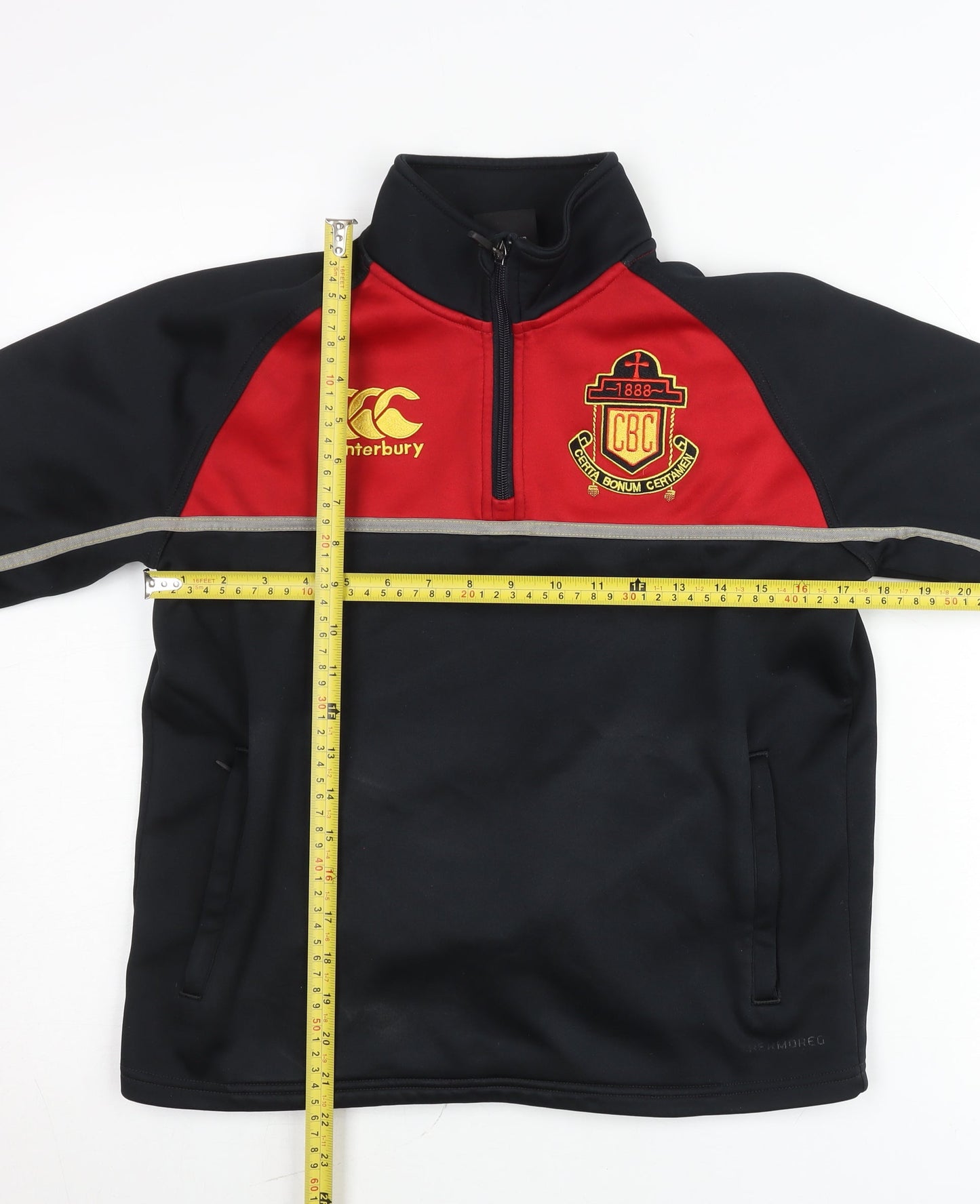 Canterbury Boys Black Red 12 Years Track Jacket Rugby Sports Top