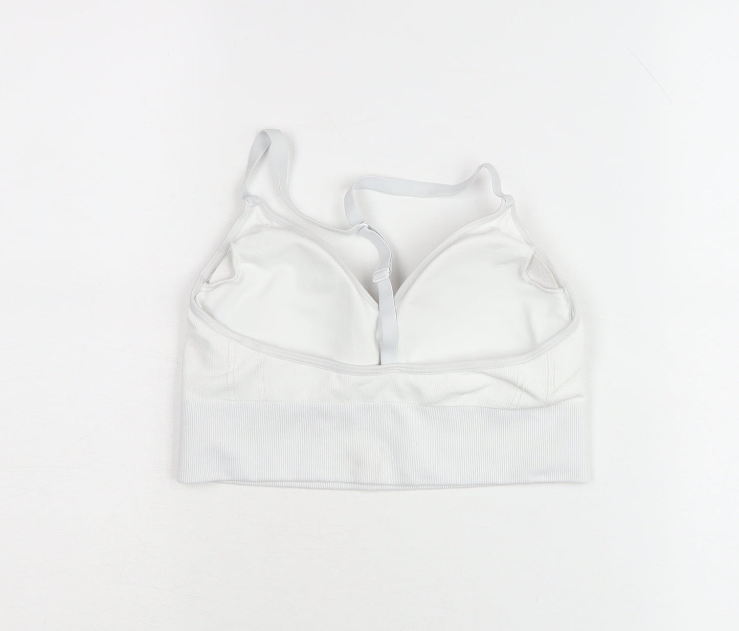 Under Armour Womens White Medium Athletic V-Neck Sports Bra Top