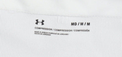 Under Armour Womens White Medium Athletic V-Neck Sports Bra Top