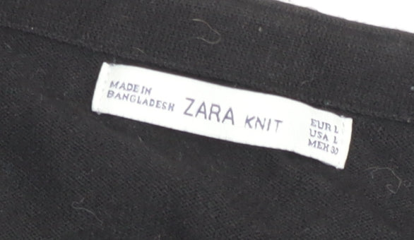 Zara Women’s Black Long Sleeve Open Knit Cardigan L