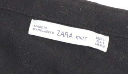 Zara Women’s Black Long Sleeve Open Knit Cardigan L