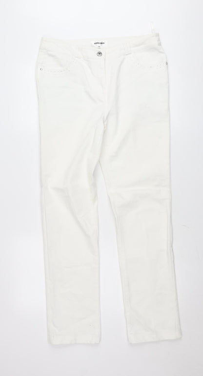 Gerard Womens White Straight Stretch Jeans Size 14