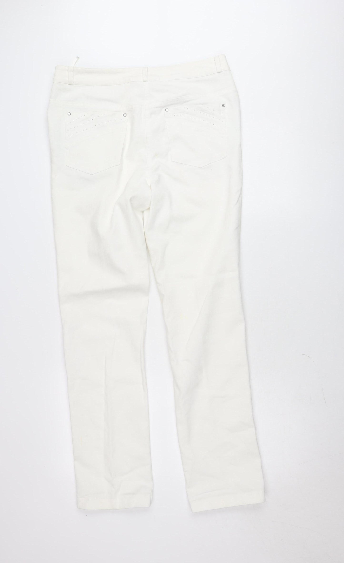 Gerard Womens White Straight Stretch Jeans Size 14