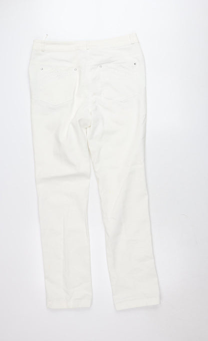 Gerard Womens White Straight Stretch Jeans Size 14