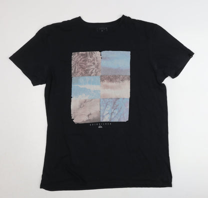 Quiksilver Men’s Black Graphic Print Cotton T-Shirt Size L