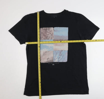 Quiksilver Men’s Black Graphic Print Cotton T-Shirt Size L