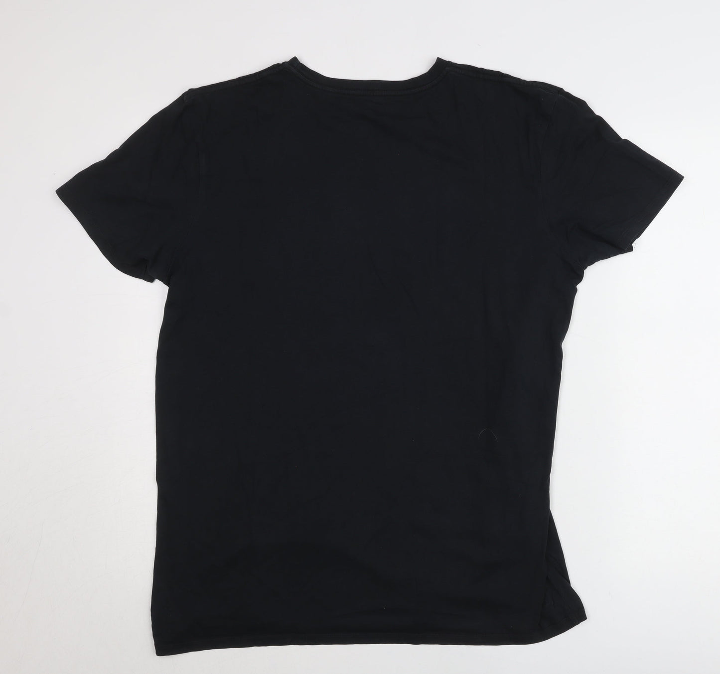 Quiksilver Men’s Black Graphic Print Cotton T-Shirt Size L