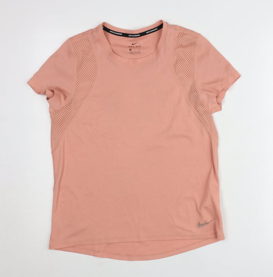 Nike Women Pink Dri-Fit Running T-Shirt Size S Athletic Fit