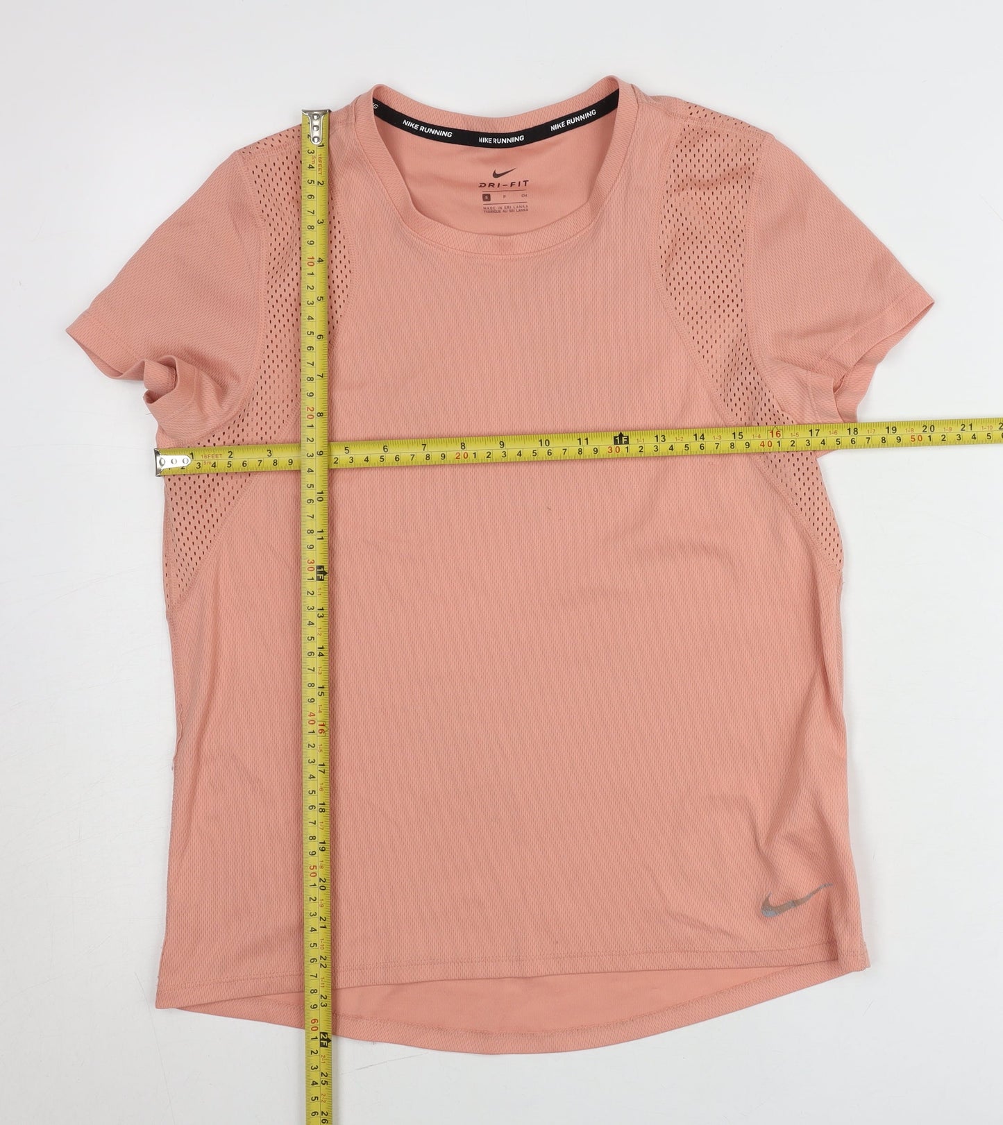 Nike Women Pink Dri-Fit Running T-Shirt Size S Athletic Fit