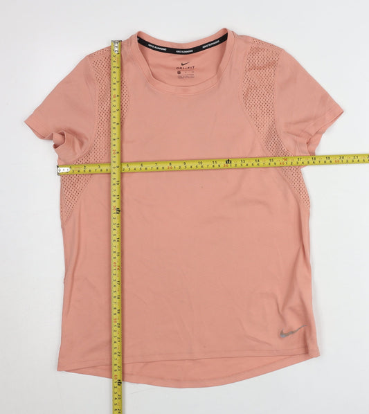 Nike Women Pink Dri-Fit Running T-Shirt Size S Athletic Fit