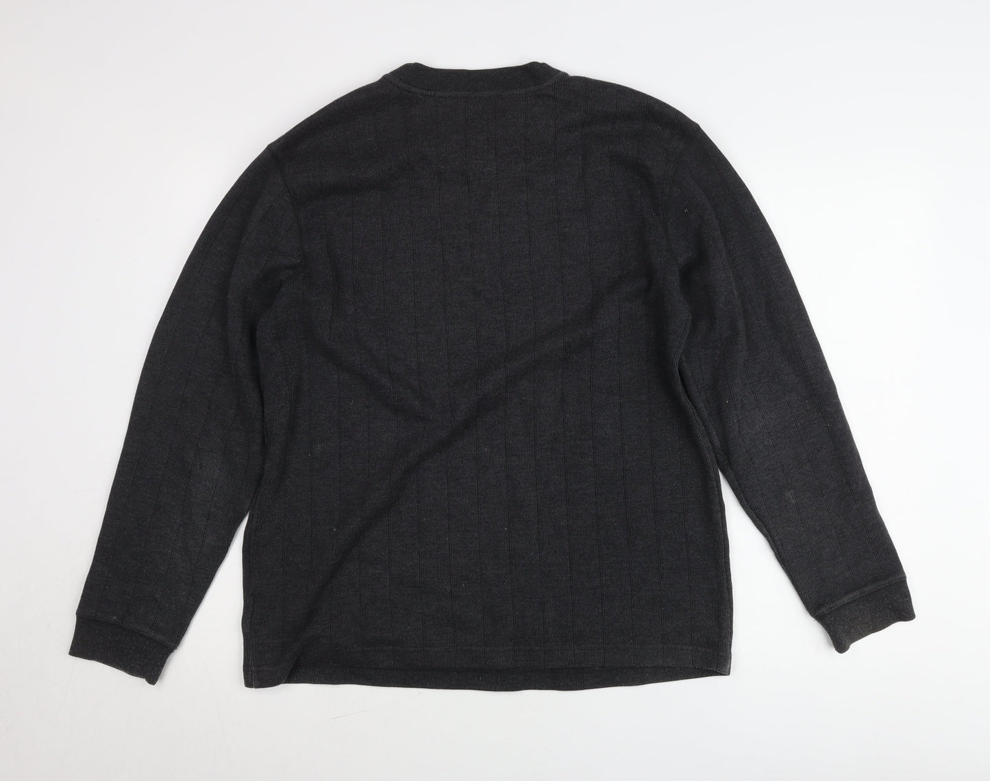 Columbia Men's Black Pullover Jumper M V-Neck Cotton Blend