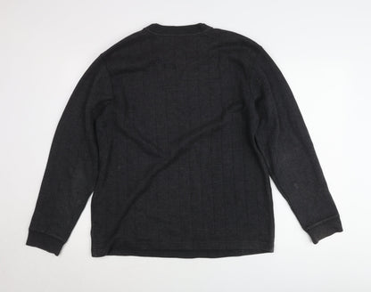 Columbia Men's Black Pullover Jumper M V-Neck Cotton Blend