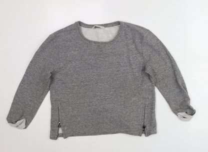 Red Herring Women’s Grey Round Neck Pullover Jumper Size 8 Zip Detail