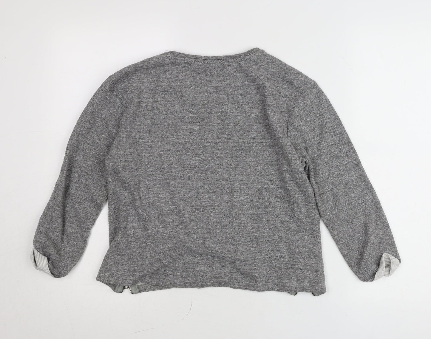 Red Herring Women’s Grey Round Neck Pullover Jumper Size 8 Zip Detail
