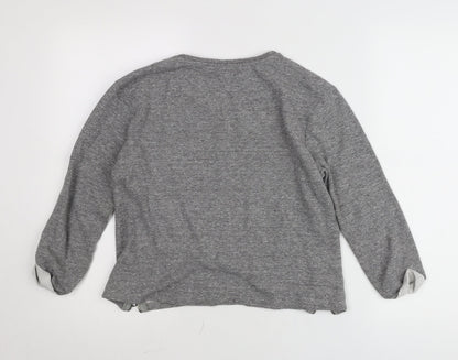 Red Herring Women’s Grey Round Neck Pullover Jumper Size 8 Zip Detail