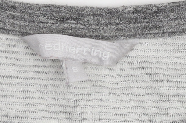 Red Herring Women’s Grey Round Neck Pullover Jumper Size 8 Zip Detail