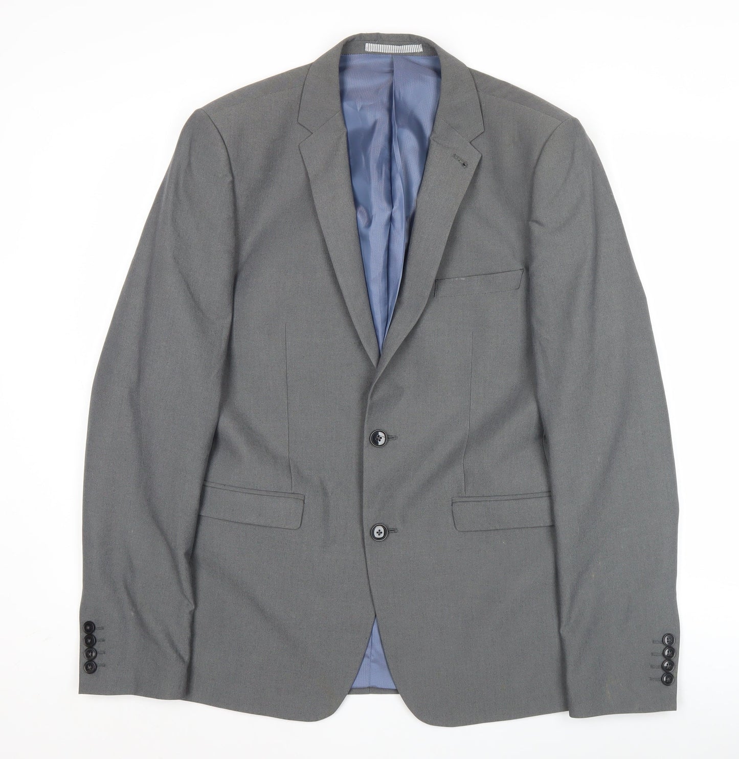 Burton Menswear London Men's Grey Slim Fit 40L Suit Jacket